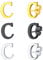 FindChic Buchstabe Ohrstecker C Damen Herren Alphabet Ohrschmuck Silber Schwarz Vergoldet für Mama Freundin Freunden