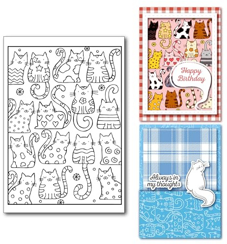 arriettycraft Transparente Stempel mit Katze Hintergrund Transparente stempel for Cards Making Decoration Clear Stamps and DIY Scrapbooking Crafting