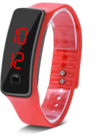 Ausla LED-Armbanduhr für Kinder, Digitale Sportuhr mit Silikonarmband Outdoor-Sportuhr für Jungen und Mädchen(Rot)
