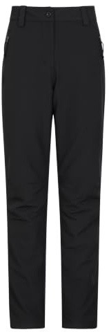 Mountain Warehouse Arctic Thermal Womens Trousers - Fleece Lined Pants, Stretch, Many Pockets, Cosy Ladies Bottoms, Warm - for Walking, Camping, Hiking Black (Short) 12