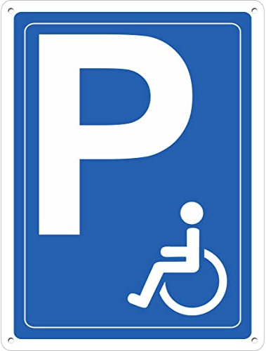 Pubblimania PARCHEGGIO DISABILI Cartello in alluminio composito da 3 mm. Per uso esterno o interno (Parcheggio Disabili Cm 30x40)