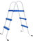Tidyard Pool-Leiter 2 Stufen Poolleiter Schwimmbecken Beckenleiter Leiter Blau und Weiß 84 cm Stahl