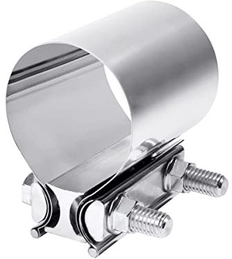 Zlirfy Exhaust Clamp Exhaust Pipe Clamp 2 2.25 2.5 2.75 2.75 3 4 Butt Joint Stainless Steel Clamp Universal Wide Clamp Butt Joint Exhaust Clamp Fit Exhaust Pipe (2.25)