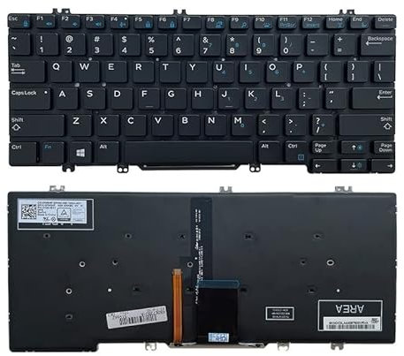 YANHAO Teclado portátil RU/US for DELL Latitude 5290 7380 7389 7390 E7390 E7290 E5290 E5280 5288 5289 7280 E7380 E7220 7290 [Fácil de Instalar] (Color : US Without Backlight)