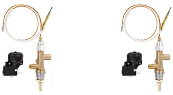 VENYAA 2X Steuerventil für Gas-Terrassenheizung, Thermoelement, Sensor, Dump-Schalter, Knopf, Propan, Flüssiggas, Feuerstellensteuerung, Sicherheits-Pilotanschluss-Set