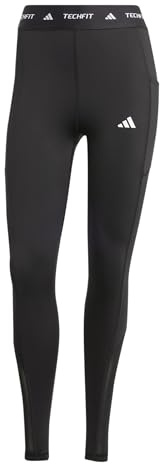 adidas Damen Techfit Stash Pocket Full Length Leggings Tights, Black, XS