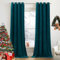 PONY DANCE Samt Gardinen Wohnzimmer mit Ösen 2er Set Thermo Vorhänge Kälteschutz Soft and Thick Velvet Curtains for Living Room (300g/m²) Samtvorhang Verdunkelung, H 280 x B 132 cm, Pfauenblau
