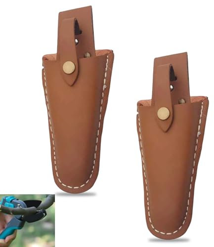 HOMURY 2 Stück Holster Gartenschere Lederetui: Gartenschere Lederholster, Werkzeughalter Gürtelhalter für den Gürtel, Tasche für Zangen, Gartenschere, Schere oder Gartenmesser(Braun)