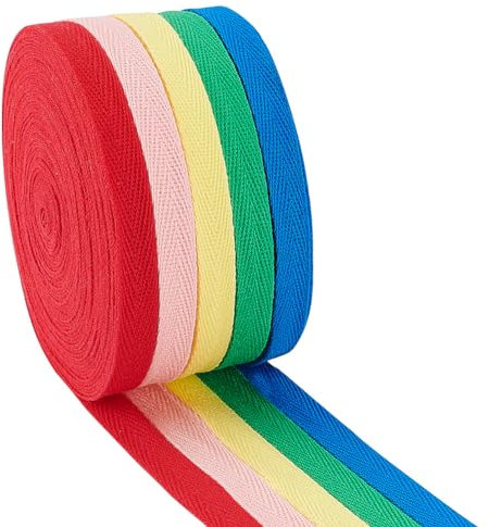 PH PandaHall 41m 5 Couleurs Cordon de Remplacement Cordon de Cordon Plat Corde, Cordon de Serrage Doux en Sergé 10mm pour Pantalon de Survêtement, Sweat à Capuche, Pull, Accessoires de Vêtement