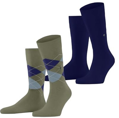 Burlington Herren Socken Everyday Mix Multipack M So Baumwolle gemustert 2 Paar, Grün Leaf 7064, 40-46