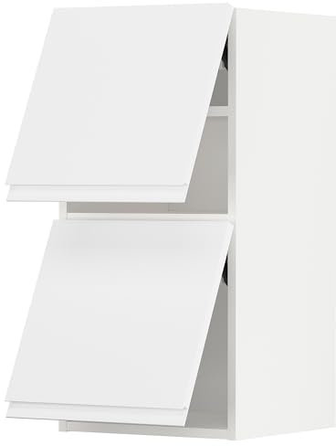 METOD Wandkabine Horizo 2 Türen mit Push-Open, 40x80 cm, Weiß/Voxtorp Mattweiß