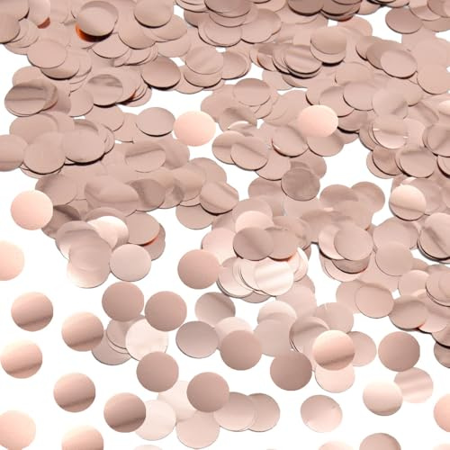 Ruidee 50g/1.76oz Konfetti aus Metallfolie 15mm Rund Papier Konfetti Glitzer Streudeko Dekoration Tischkonfetti Deko für Ballon,Hochzeiten,Geburtstagen (YZX/Rose Gold)