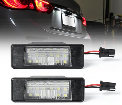 BHZNGD Kennzeichenbeleuchtung, Kennzeichenbeleuchtung kompatibel mit Nissan X-Trail T31 Qashqai J10 J11 Juke F15 Primera P12 Pathfinder R51 Rogue Sport Versa Armada Q50, 2 Stück