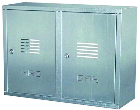 Cassetta doppia contatore gas in lamiera zincata h70 l98 p24