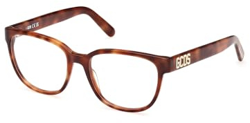GCDS Brille mit Sehstärke für Unisex optional mit Sonnenbrillentönung oder Blaulichtfilter, Rund, gefertigt aus Acetat, Modell: GD5034 (inklusive Brillenetui)