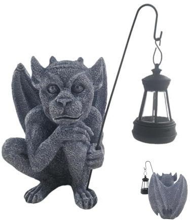 Garden Gargoyle Outdoor Decor,Gargoyle Statue Gothic Sculpture | Halloween Sculpture, Resin Outdoor Statues, Solar Powered Garden Gargoyle, Collectible Figurines Home Decoration