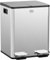 HOMCOM Pattumiera Differenziata 2 Scomparti 20L da Cucina a Pedale, Cestino Spazzatura con 2 Coperchi a Chiusura Silenziosa in Acciaio Inox e PP, 45.8x36x51.6 cm, Argento
