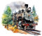 PLIGREAT Aquarell Eisenbahn Landschaft Wandaufkleber Abnehmbare Vinyl Wandtattoos für Kinderzimmer Schlafzimmer Spielzimmer Wanddekoration