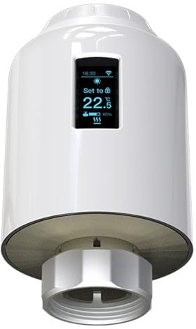 Wengart Termostato per radiatore Zigbee3.0 TRV602, Viene fornito con 6 tipi di adattatori, controllo del telefono cellulare, gateway eWeLink Zigbee e può anche essere collegato direttamente ad Alexa