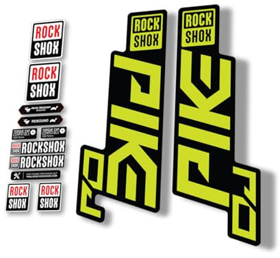 Adesivo di ricambio per forcella compatibile con Rock Shox Pike DJ serie 2021 verde lime (opaco)