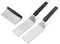SANTOS Edelstahl Grillspachtel Set 3-Teilig - 2 Grillspachtel, 1 Grillschaber - Plancha, Grillplatte & Teppanyaki - rutschfest - spülmaschinengeeignet