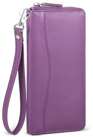 Leather Wallet for Women - RFID Clutch 8 Card Holder Coin Pocket Compact