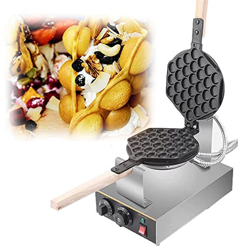 KJHYYPP Máquina para Hacer rollitos de Huevo para el hogar, máquina para Hacer Waffles con Burbujas eléctrica Comercial con Temperatura Ajustable de 50 a 250 ℃, máquina para Hacer Conos