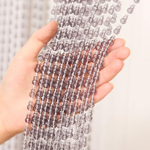 Crystal Beaded Curtain Door Beads 80cm 90cm 100cm 120cm Acrylic Hanging Door Beads String Curtain, Clear Crystal Room Bead Partition Curtain Door Frame Beads For Doorways(Grey,120x200cm)