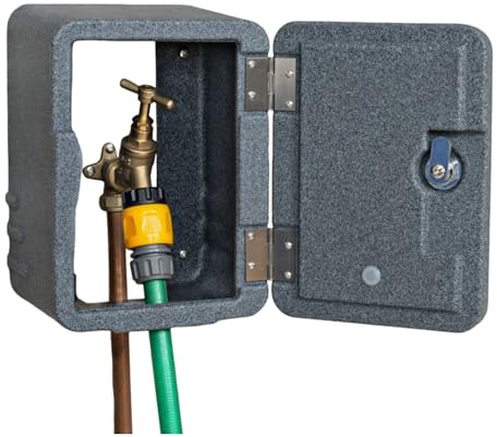Tap Safe Lockable Outdoor Tap Cover – Damage and Frost Protection for Outside Taps, Weather Resistant, Durable & Compact – Easy to Fit with 2 Keys Included – Graphite Grey