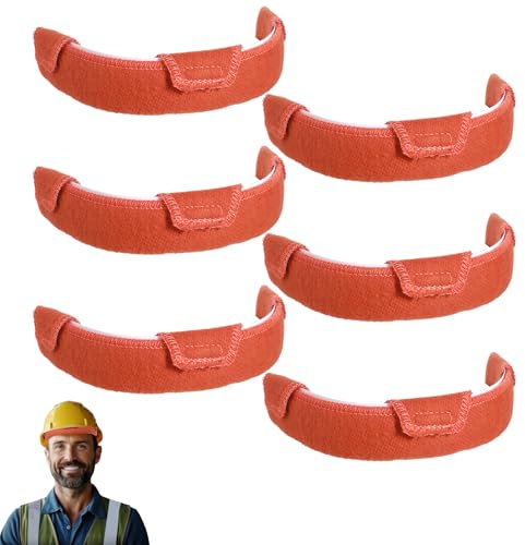 Dimeho Lot de 6 bandeaux de protection en coton réutilisables pour casque de chantier, accessoires de casque de chantier, accessoires de casque de protection lavables