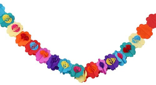 Sessleger Dekorationen für Papiergirlande, mexikanisches Banner, Hibiskus, Girlande, , Banner, Papier, Tropische Blumen, Luau, -Dekoration