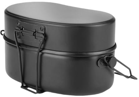 Lonchera de aluminio, caja de doble capa, lonchera con olla arrocera, olla Bonfire G6m3, cocina de camping, asa, vapor