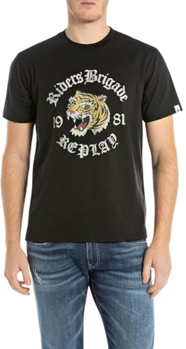 Replay Herren T-Shirt Kurzarm mit Rundhalsausschnitt