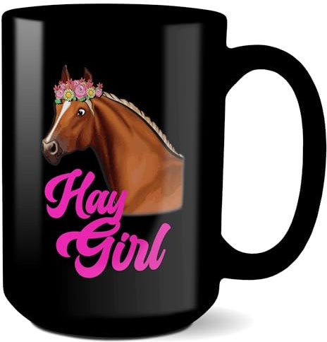 HSIRYAOHD Tasse mit Aufschrift Hay Girl, Geschenk für Damen, Kaffeetasse für Kinder, Haustier, Mutter, Vater, Geburtstag, Weihnachten, Reiter, Gedenkstätte, Dressurpony, 325 ml
