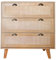 MAISON ARTS Bedroom Chest of 3 Drawers Boho Rattan Sideboard Nightstand Storage Cabinet with Solid Wood Legs Dresser Furniture for Living Room
