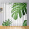 Mateju 3D Botanisches Vorhänge Wohnzimmer, Vorhänge Mit Ösen 2er Set Gardinen Weiß Küchengardinen Modern, Tüll Gardine Dekorativ Schlafzimmer Kinderzimmer (Monstera,107 x 160 cm)