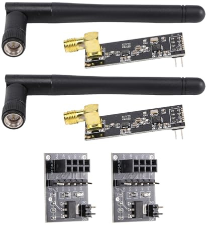 arlote 2 StüCk NRF24L01+PA+ Transceiver mit SMA Antenne 2,4 GHz 1100M + NRF24L01 Kabellos für