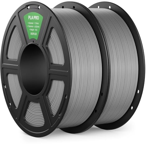 DEEPLEE PLA PRO Filament 1.75mm Grau 2KG | Stärkere Zähigkeit 3D Drucker Filament, Maßgenauigkeit ±0.02 mm, Sauber gewickelt, Einfach zu Drucken
