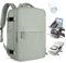 SZLX Vacuum Backpack Carry-on Luggage Women, Airbag Backpack with Vacuum System for Travel, Ryanair Travel Ruscksack Cabin Size with Pump Waterproof Men's Vacuum Suitcase Grey Green