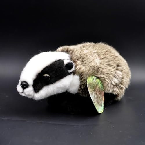MZICXV Peluche di tasso realistico da 9,8 pollici, peluche di tasso morbido, peluche di animali selvatici (Arctonyx collaris)