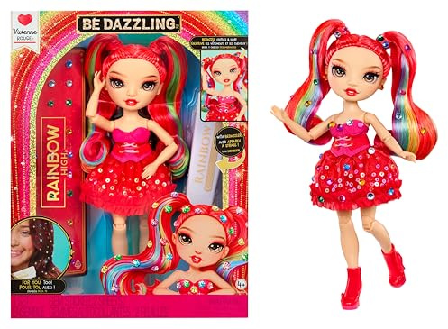 Rainbow High Be Dazzling – Vivienne Rouge – Rote 28 cm Modepuppe mit Verzierungswerkzeug, Funkelnden Schmucksteinen und Styling-Accessoires
