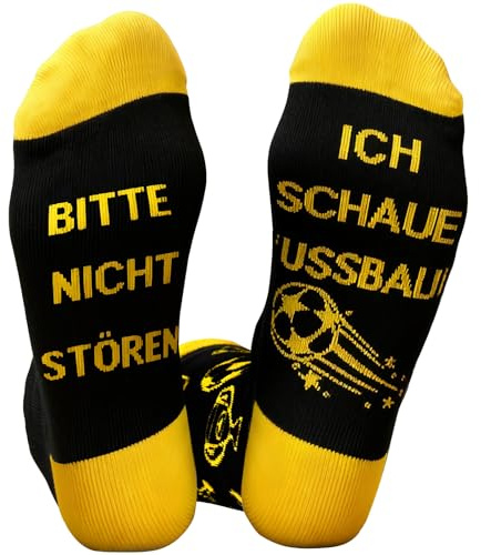 Usong Lustige Herrensocken Fussball Geschenke für Männer Bitte Nicht Stören Ich Schaue Fussball, Baumwoll Haussocken Bunte fußball socken Herren Geschenk für Geburtstag, Wichtelgeschenk