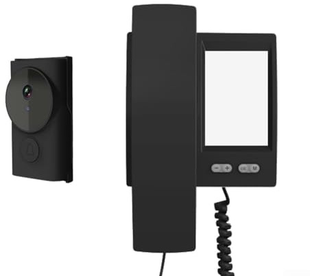 Kabellose Video Türklingel Gegensprechanlage mit 3 5 Zoll HD Monitor und Zwei Wege Kommunikation, Infrarot Türsprechanlage Ohne WiFi oder App (Schwarz)