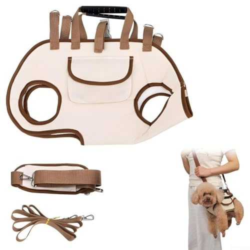 Haustier-Rucksack, tragbare Hundetragetasche mit vierbeinigem Design und Leine, 3-teiliges atmungsaktives Schulter-Crossbody-Set (m schwarz)