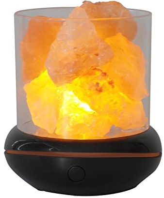 Dioche Aromatherapy Salt Lamp, Aromatherapy Salt Lamp - Himalayan Stone Night Light with USB, 7 Colors LED, Dimmer Switch, Ideal for Home, Office, Bedroom & Yoga (Black)