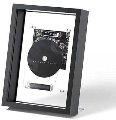 Wall-Mounted CD Player with Bluetooth 5.0, Remote Control, Photo Frame Display, and AUX Output for Home and Office Decor