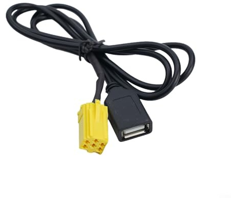 SiSinkal Cavo adattatore 6 pin a USB per Fiat Grande Punto 2007-2024, ingresso audio AUX con tappo diretto e funzione per radio musica streaming