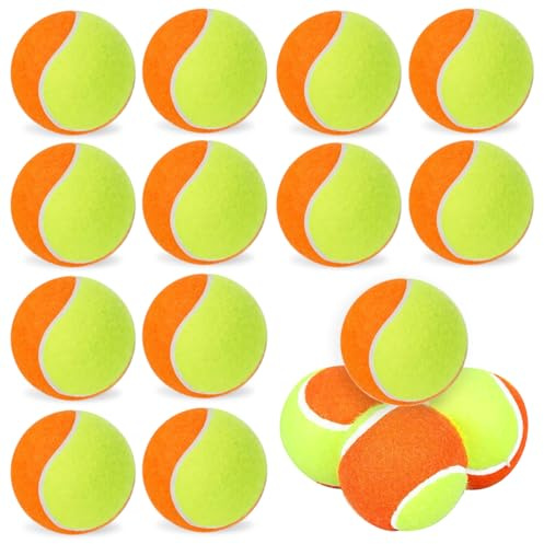 GORPENT 15 Tennisball, Stufe 3, orange Tennisball, Gummi & Filz, Ø 6,35 cm, hoher Rückprall, ideal für Training und Sportübungen für Anfänger