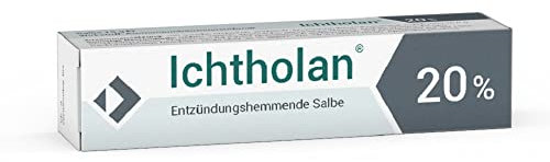 Ichtholan Zugsalbe 20% - entzündungshemmende, antibakterielle Salbe, bei eitrigen Hautentzündungen wie z.B. Nagelbettentzündungen, (Rasier-) Pickeln, 15 g