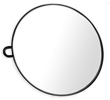 Barbertrade Miroir de Coiffure Rond Léger Portable avec Poignée ou Suspendu au Mur pour Barbier, Salons et Esthéticiennes Miroir de Visualisation pour Coupe de Cheveux Arrière de la Tête et Coiffure